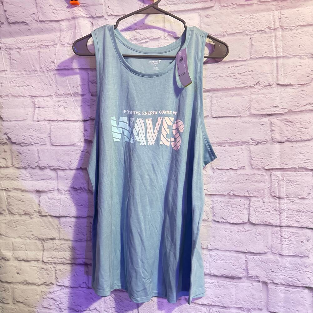Old Navy **NWT** Athletic Tank “Positive Energy Comes in Waves” SZ XL
